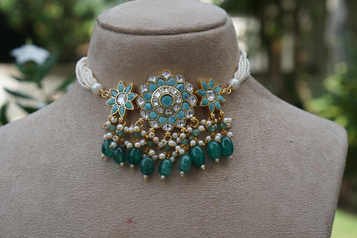 Kundan Choker Set (4-9693) (A)