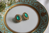 Aqua Stone Polki Studs (1-5410)(B)