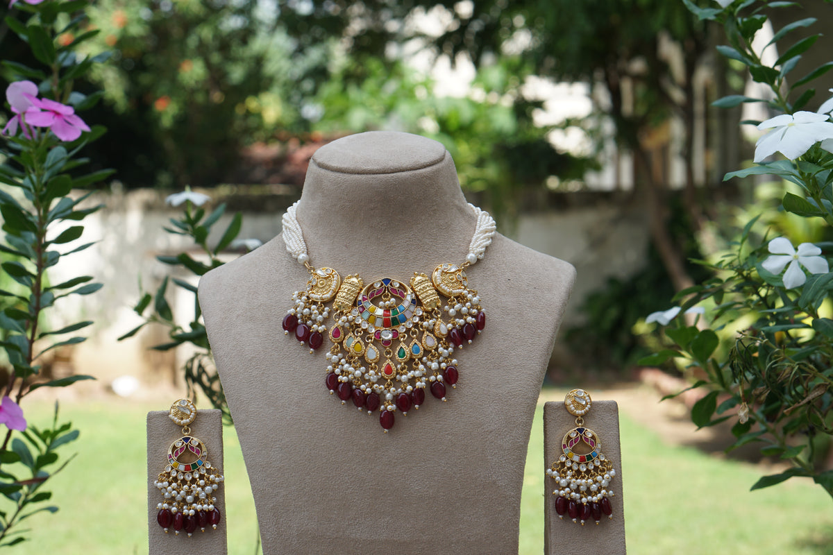Kundan Necklace Set (4-9697) (A)