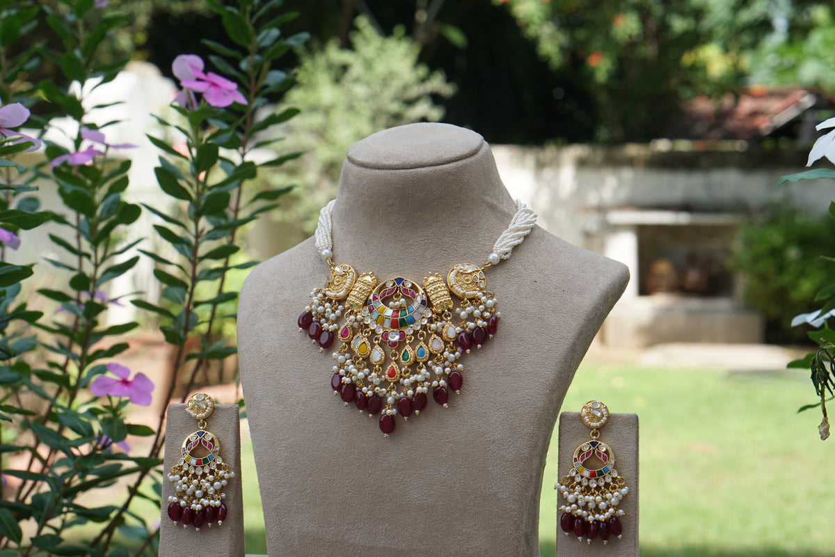 Kundan Necklace Set (4-9697) (A)