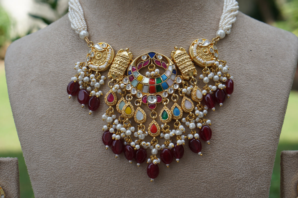 Kundan Necklace Set (4-9697) (A)
