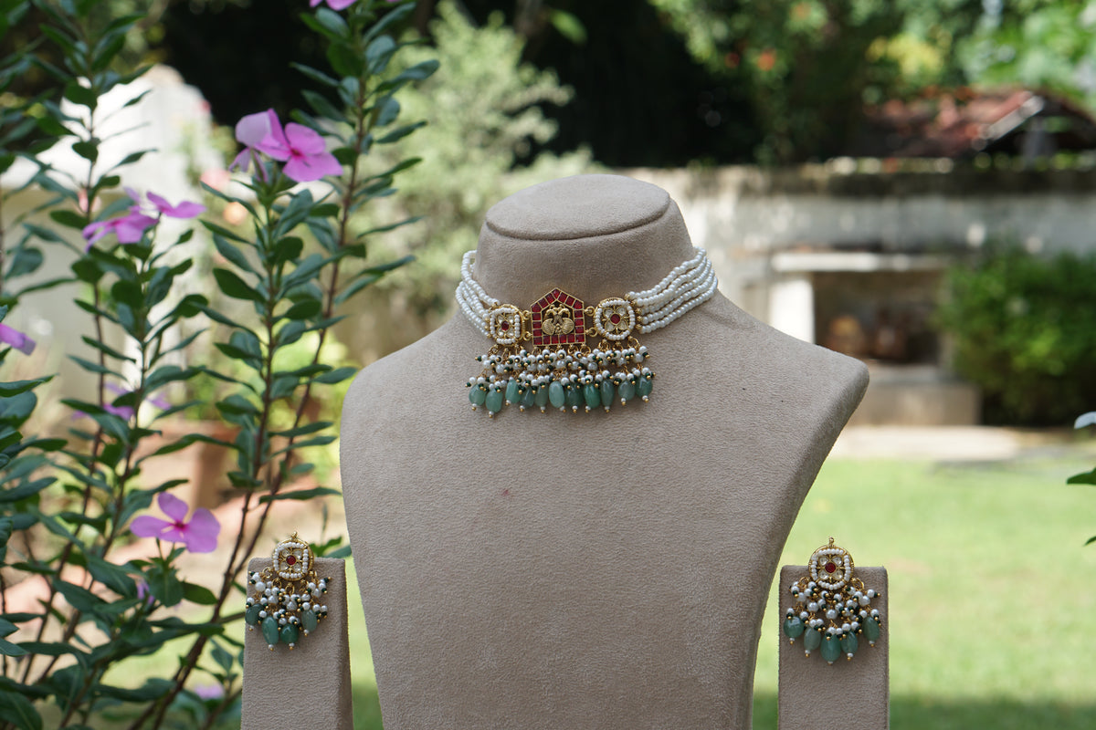 Kundan Choker Set (4-9698) (A)