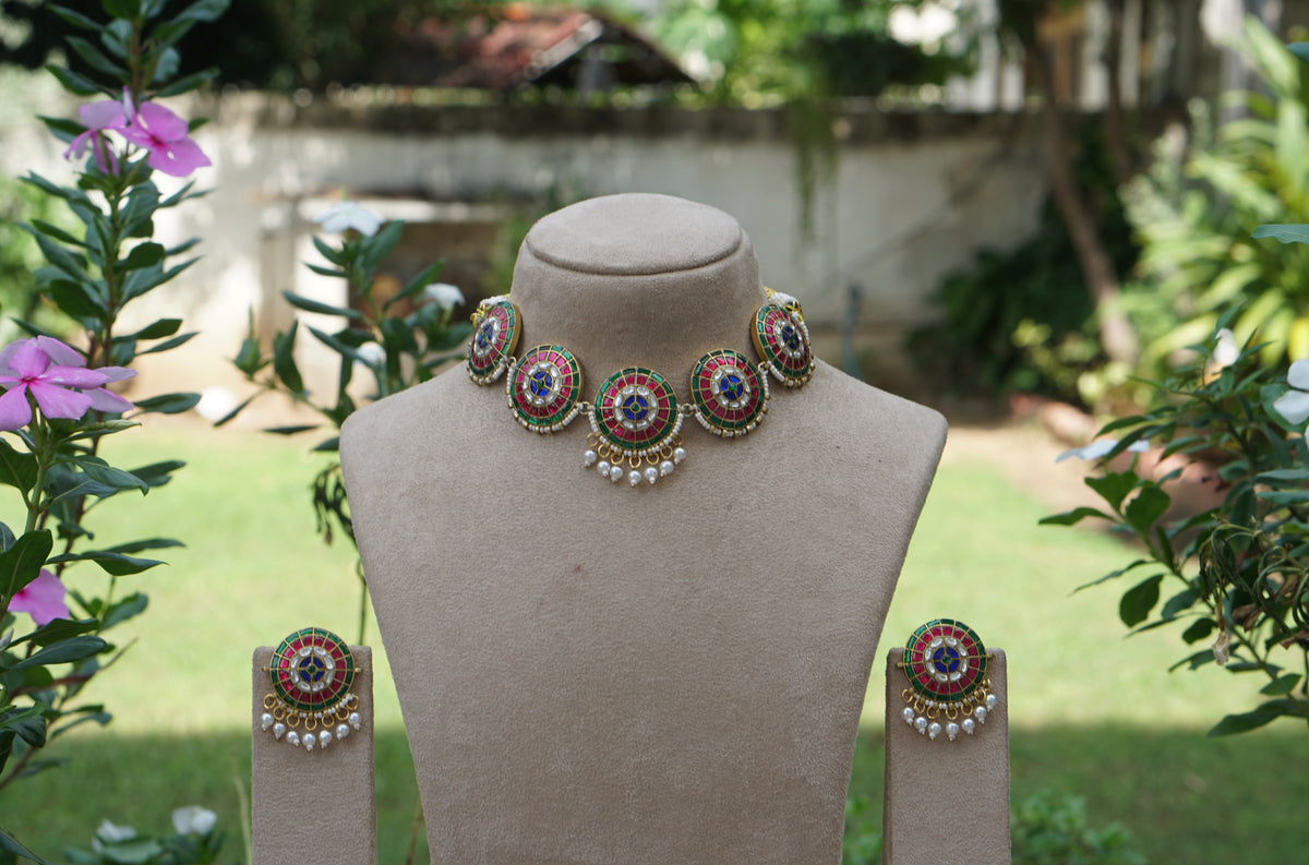 Kundan Choker Set (4-9699) (A)