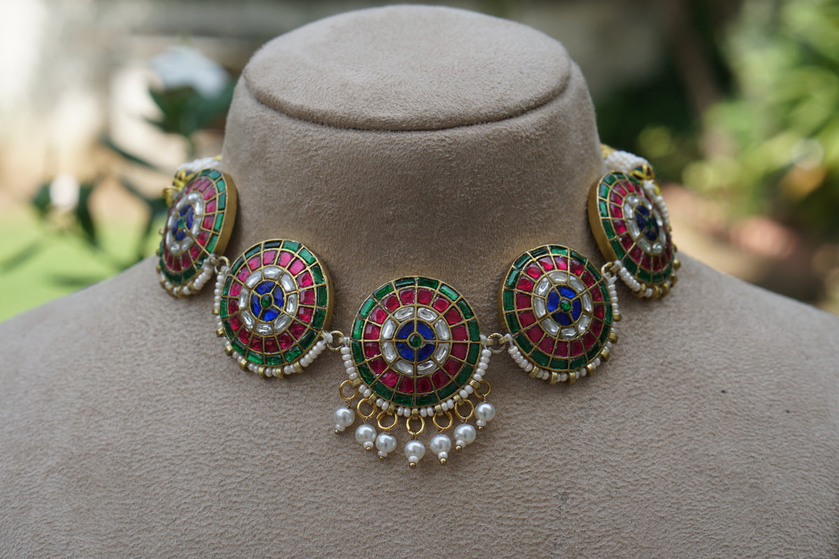 Kundan Choker Set (4-9699) (A)