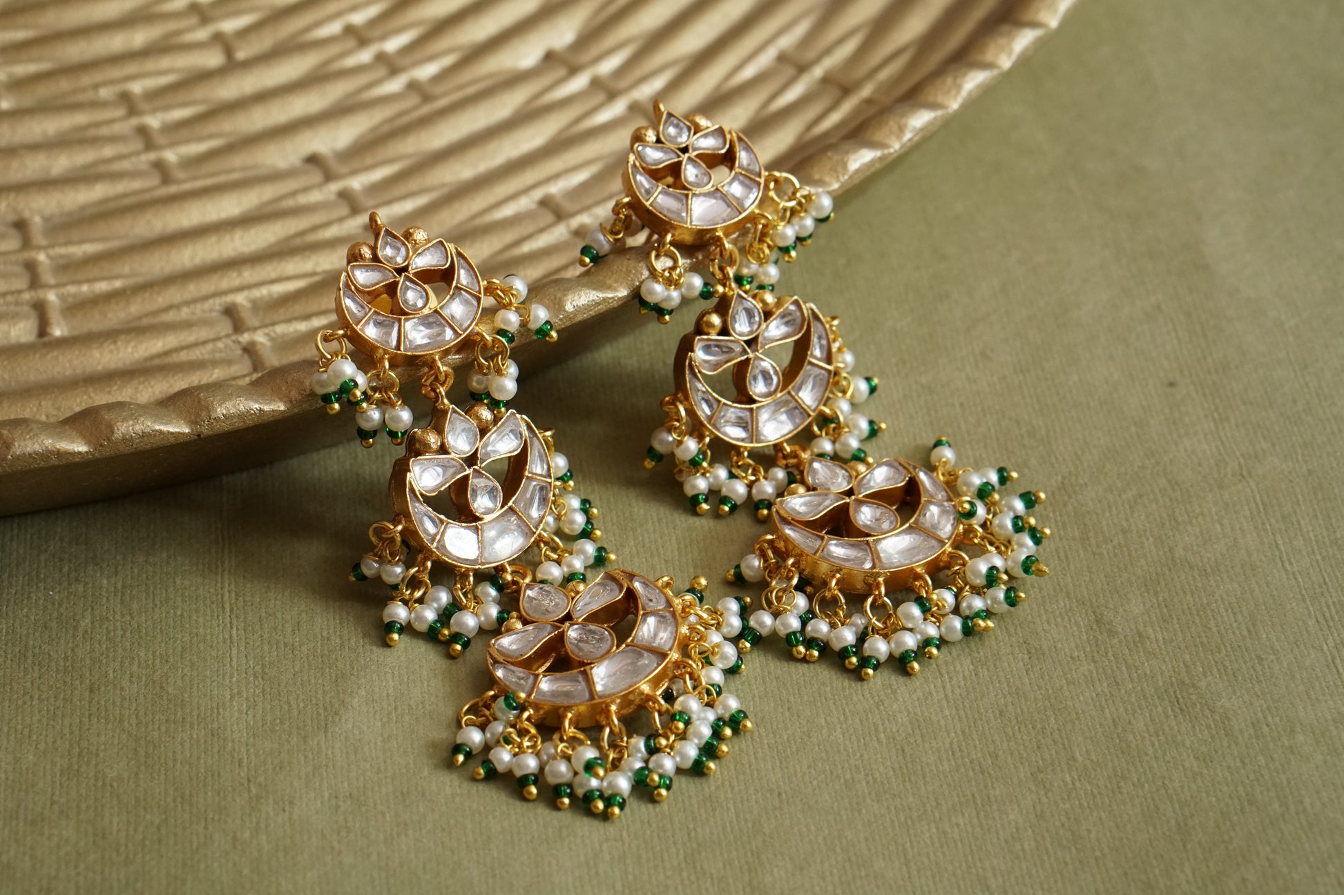 Kundan Earrings (1-4832)(R)(PREORDER) - JEWELSTYLE