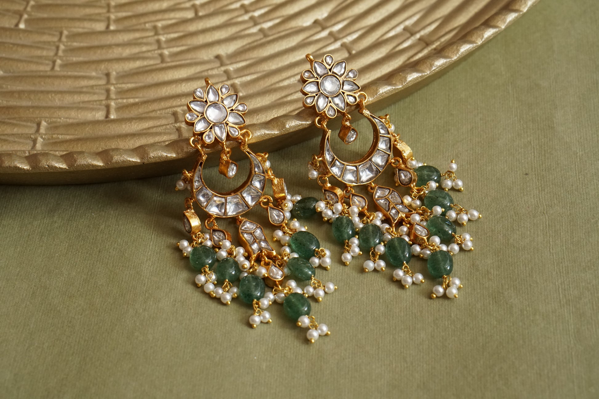Kundan Earrings (1-4830)(R) - JEWELSTYLE