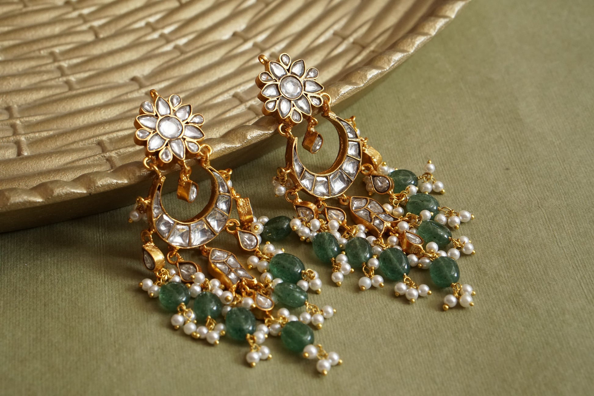 Kundan Earrings (1-4830)(R) - JEWELSTYLE