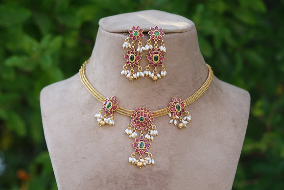 Kundan Antique necklace set (4-6982)(AK)