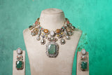 Multi Stone Polki Necklace set (4-8697)(B)