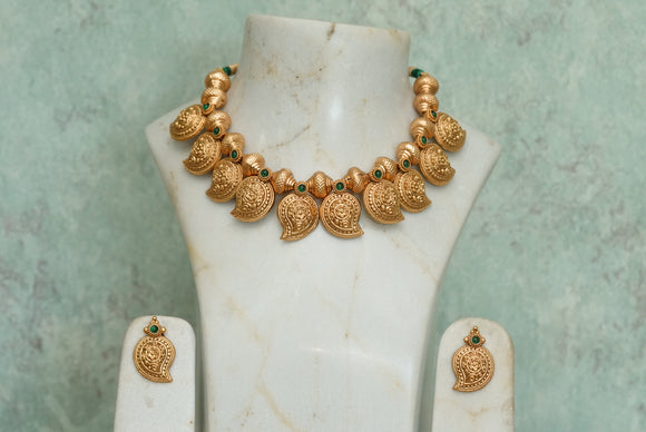 Kundan Antique golden necklace set (4-6983)(AK)