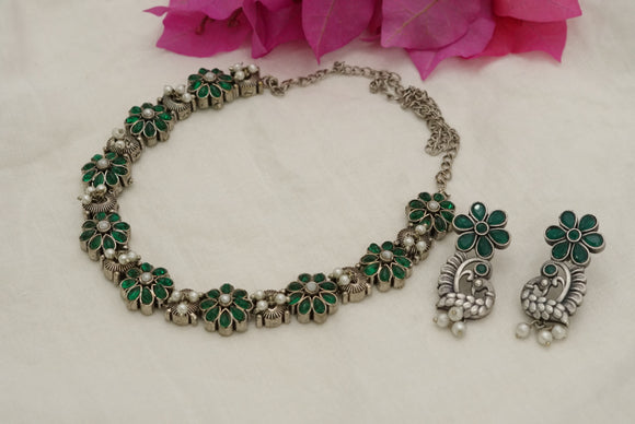 Oxidised necklace set (4-6987)