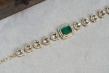 Green stone moissanite polki bracelet (3-298)