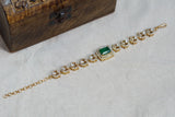 Green stone moissanite polki bracelet (3-298)