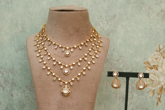 Kundan polki necklace set (4-6605)(B)