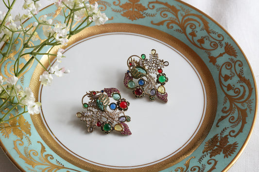 Multi Stone Polki Earrings (1-5419)(B)