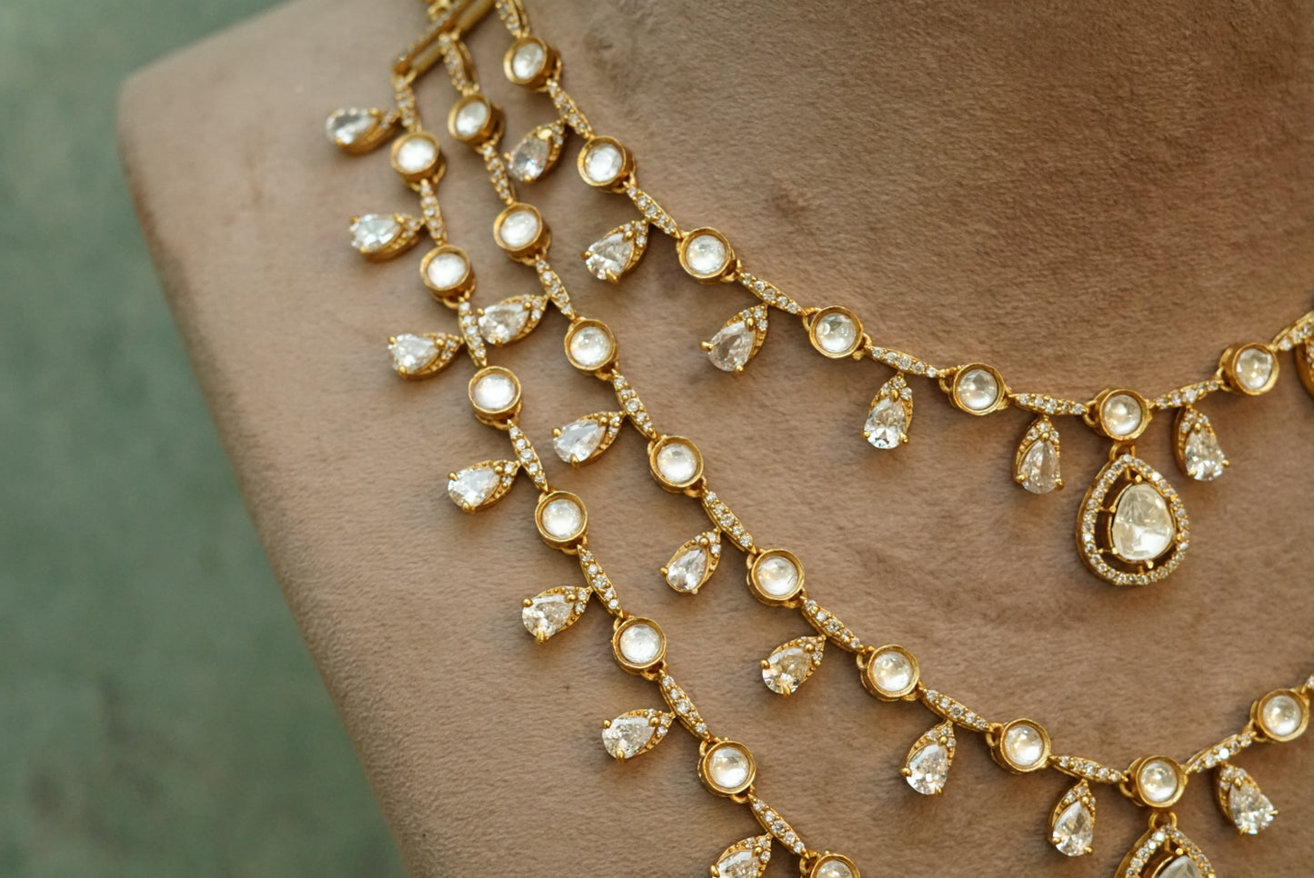 Kundan polki necklace set (4-6605)(B)(Preorder) - JEWELSTYLE
