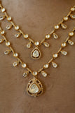 2 line Kundan polki necklace set (4-6607)(B)(PREORDER)