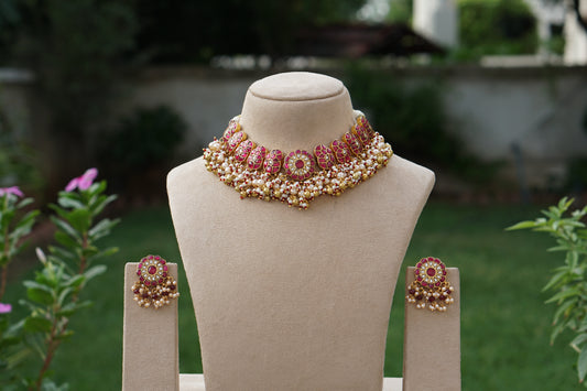 Kundan Necklace Set (4-9413)(A)