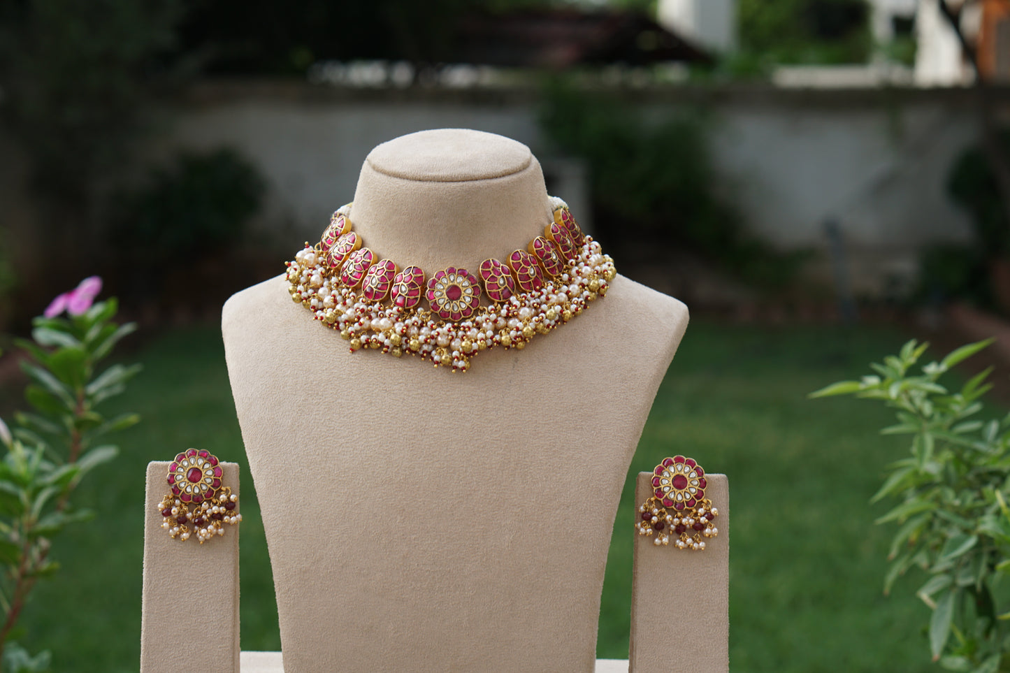Kundan Necklace Set (4-9413)(A)