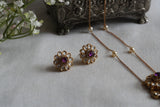 Blue stone Polki Pendant Set (4-9468)(B)