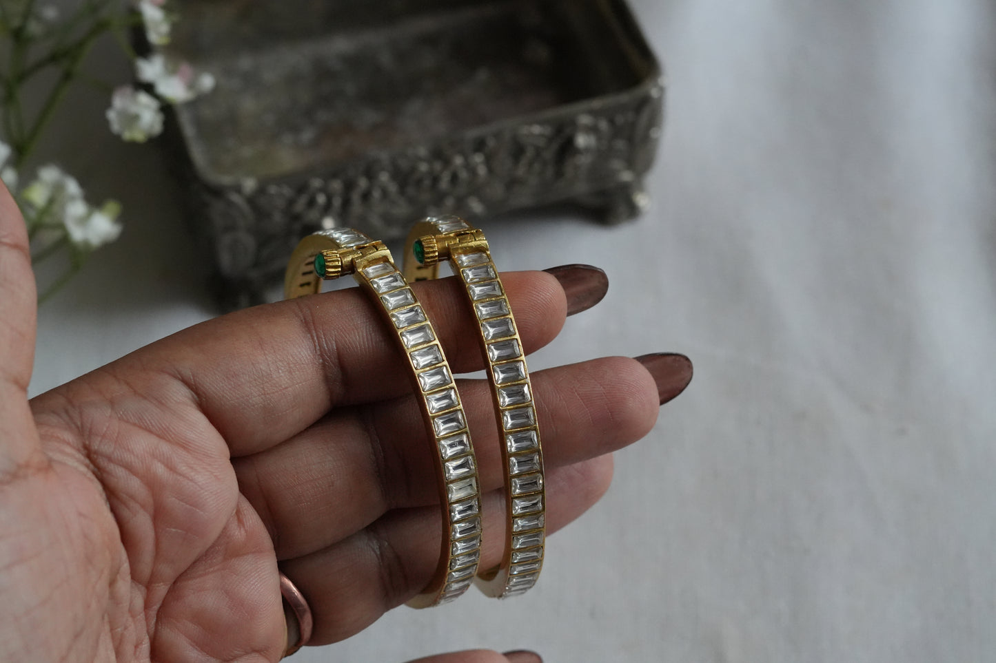 Kundan Stone Bangle (3-499)(B)
