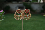 Kundan Chandbali  Earrings (1-5378)(A)