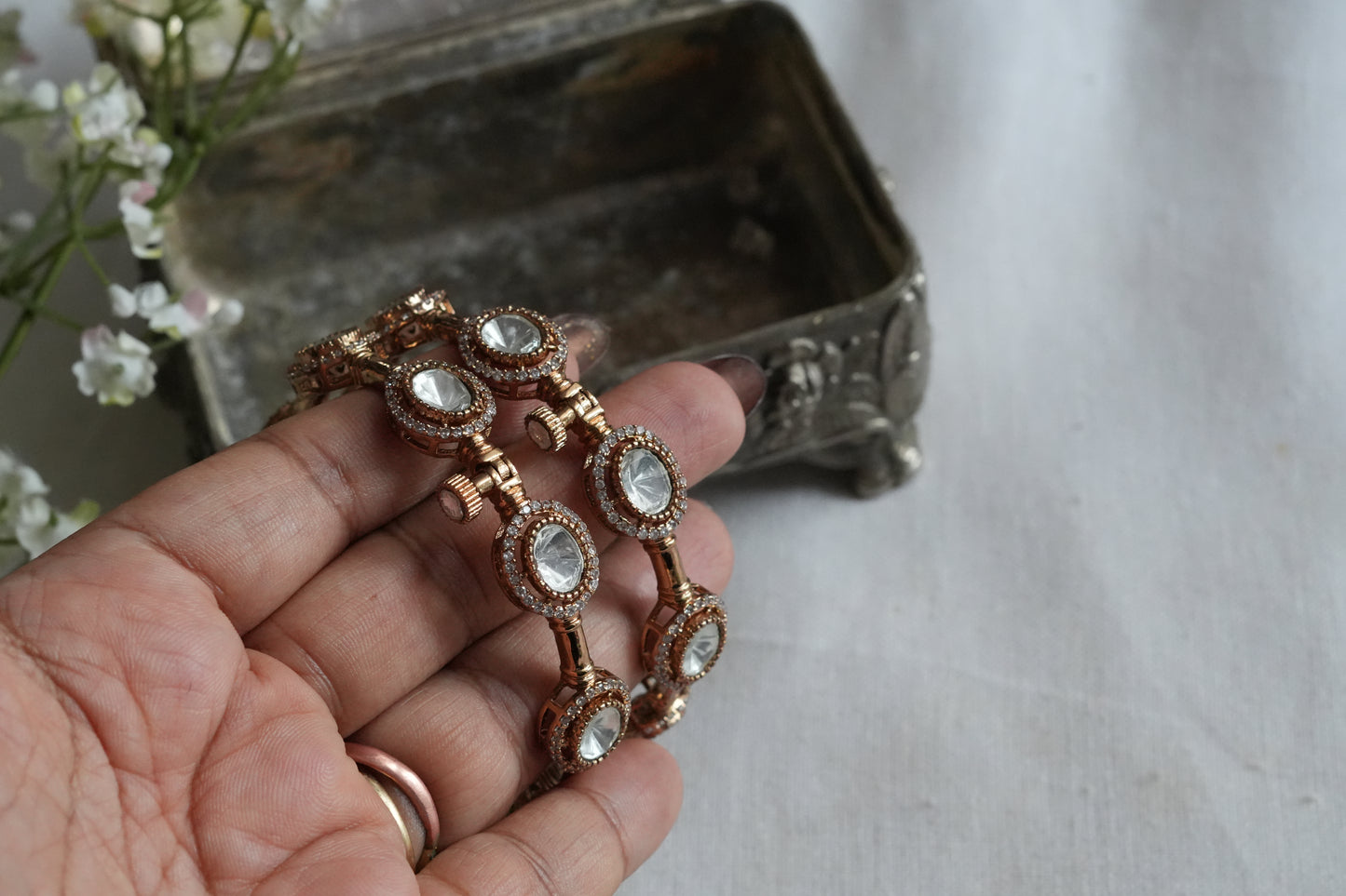 Polki Stone Bangle (3-498)(B)