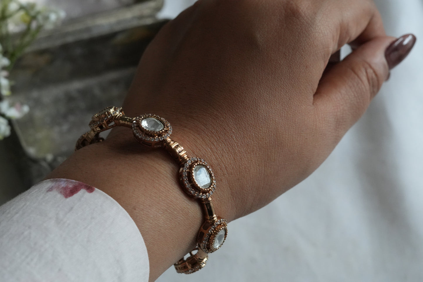 Polki Stone Bangle (3-498)(B)