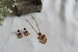 Blue stone Polki Pendant Set (4-9467)(B)