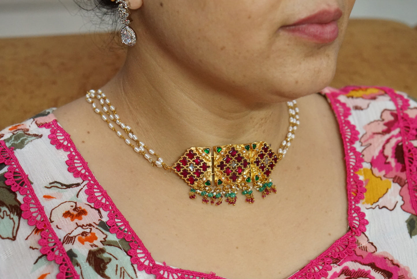 Kundan Choker (4-7673)(K)(MADE ON ORDER)