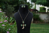 Turquoise Kundan Pendant Set (4-9422)(A)