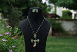 Turquoise Kundan Pendant Set (4-9422)(A)