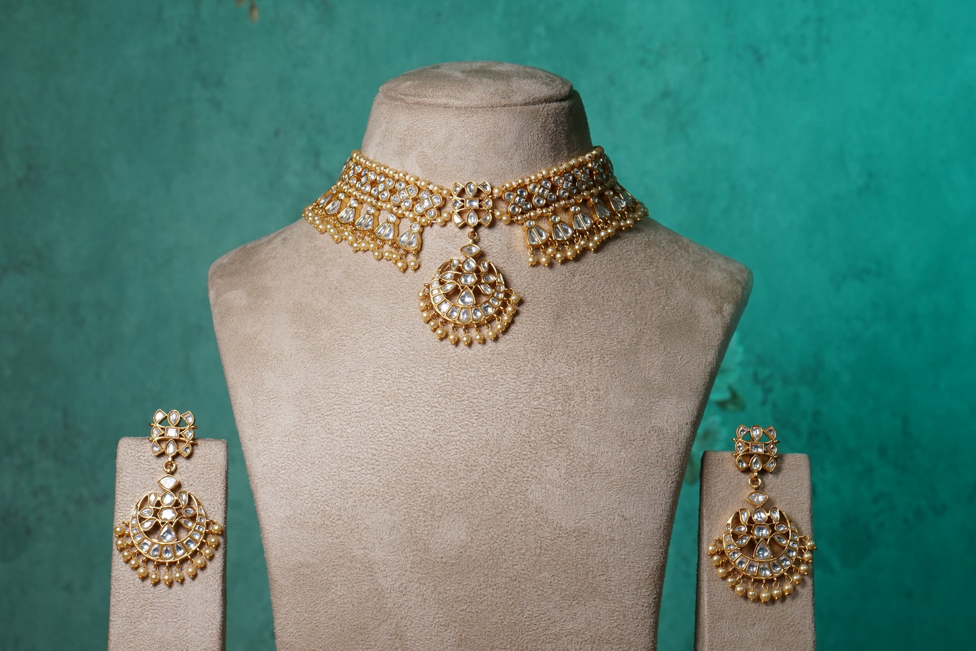 Kundan Necklace set (4-8727)(R)(PREORDER) - JEWELSTYLE
