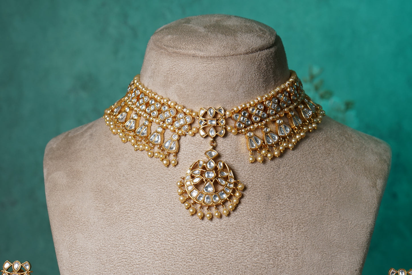 Kundan Necklace set (4-8727)(R)(PREORDER) - JEWELSTYLE