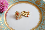 Coral studs earrings (1-3991)(K)