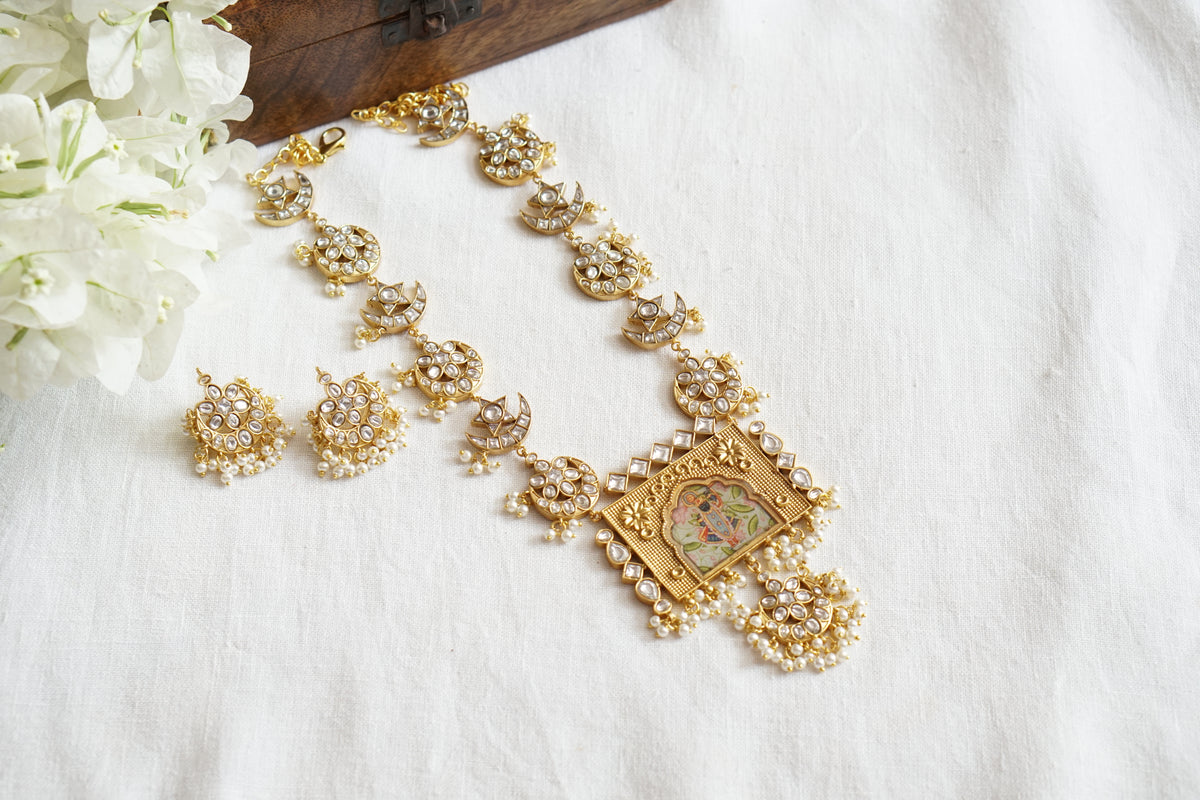 Kundan Necklace Set (4-9721)(R)