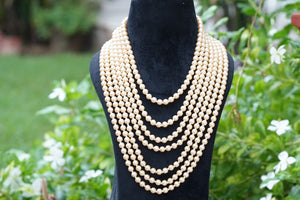 7 Line pearl necklace (4-7363)(N)