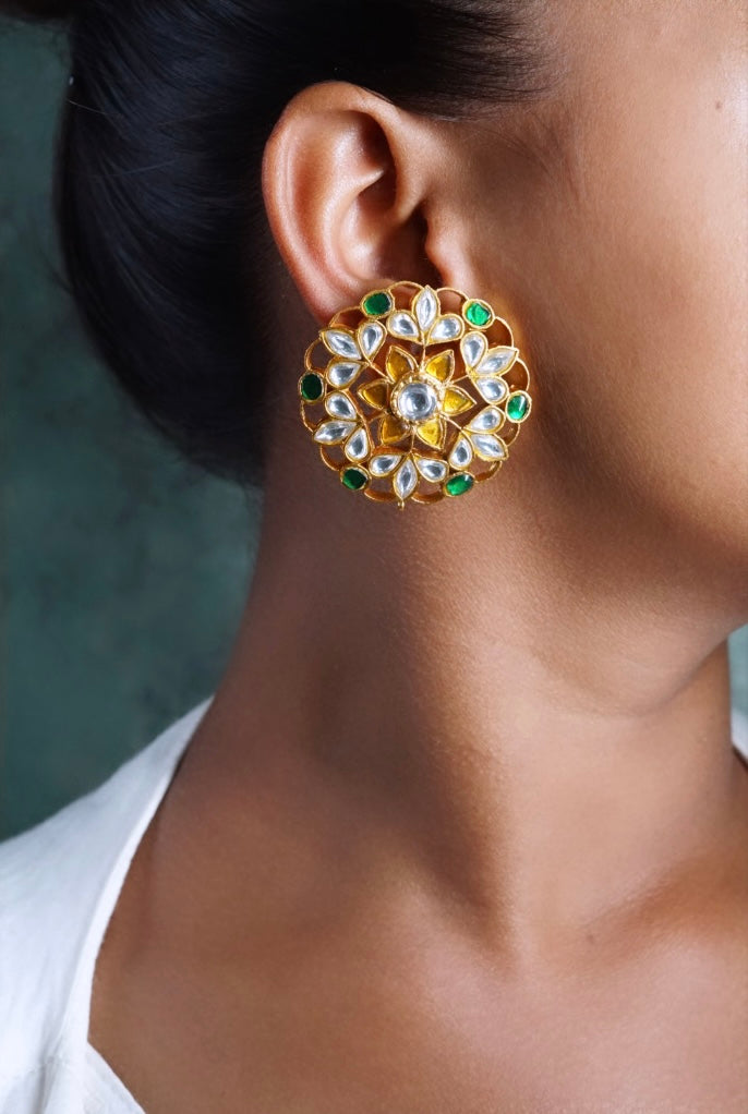 Big size Kundan studs (1-3579)(R)(Already discounted) - JEWELSTYLE