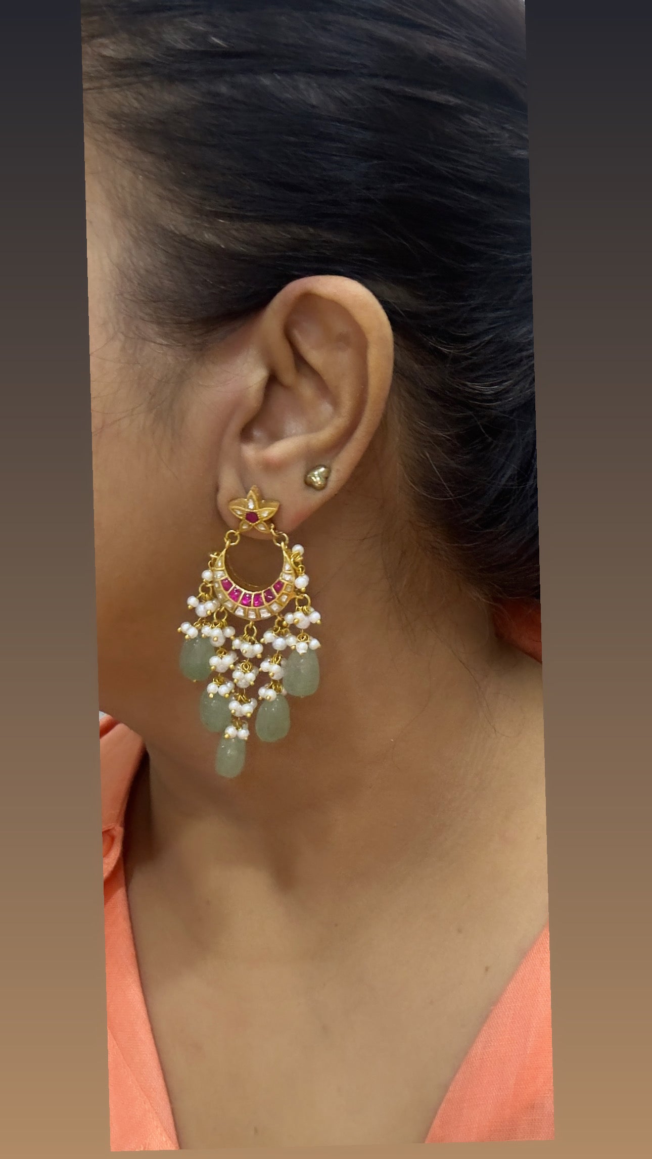 Kundan Earrings  (1-1510)(R)(preorder) - JEWELSTYLE