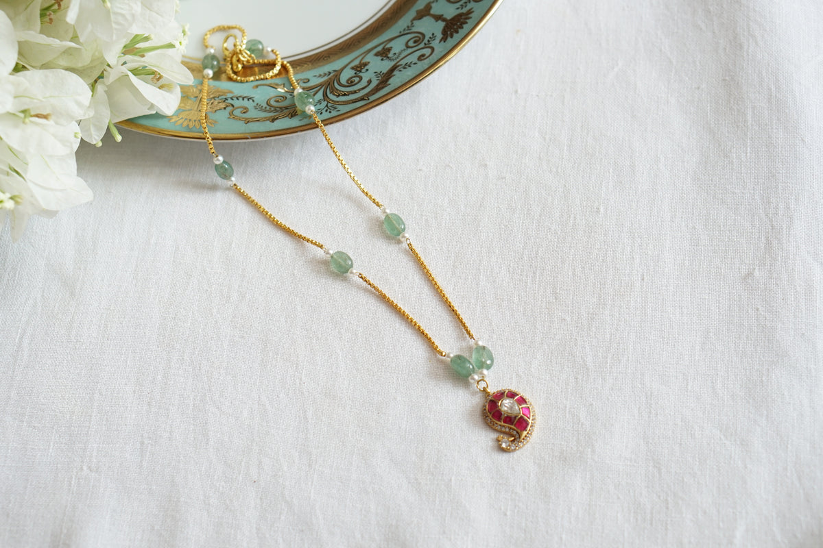 Mango Kundan Pendant(4-9728)(R)