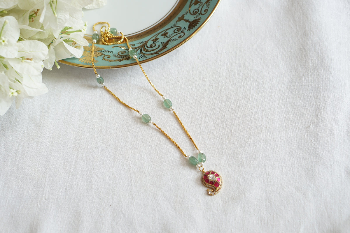 Mango Kundan Pendant(4-9728)(R)
