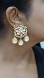 White Stone Polki Earring (1-3875)(B)