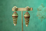 Multi Stone Polki jhumki (1-5617)(B)