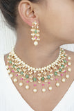 Kundan Beads necklace set (4-6695)(N)