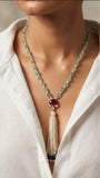 Kundan tassel pendant necklace(4-9573) - JEWELSTYLE