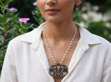 Multi stone Kundan pendant chain(4-9602)(R)