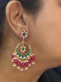 Kundan earrings(PREORDER)( 1-1084-)(R)