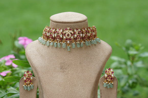 Polki Choker Set (4-8265)(B)