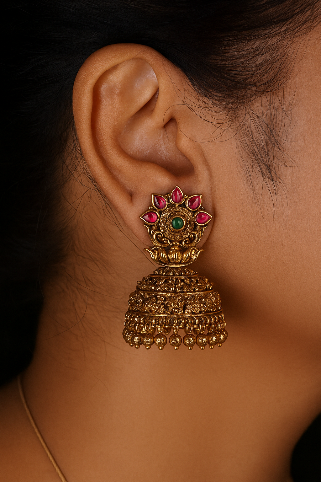 Antique Kundan Jhumki (1-4566))(EX) (Clearance sale piece) - JEWELSTYLE