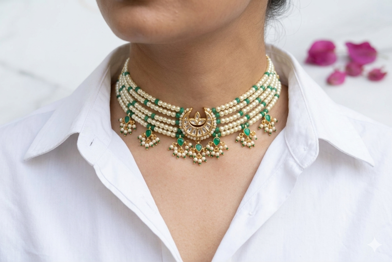 Kundan choker (4-6326)(N) - JEWELSTYLE